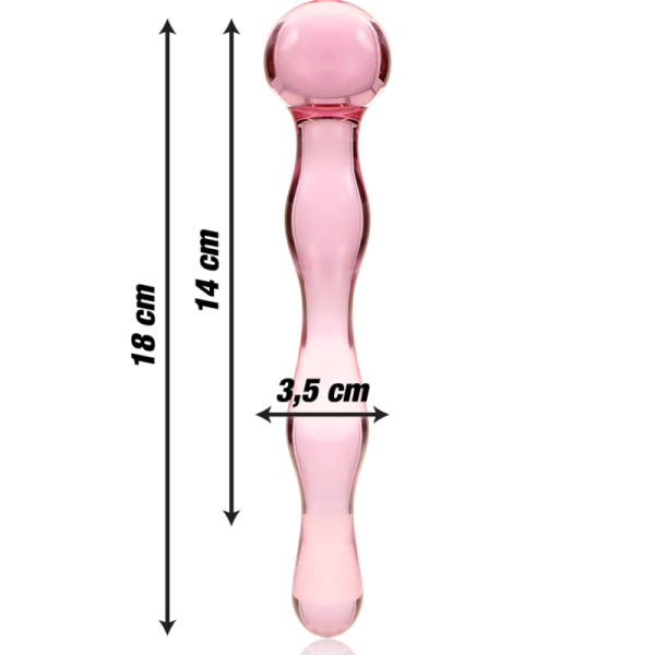 NEBULA SERIES BY IBIZA - MODELO 13 DILDO DE CRISTAL BOROSILICATO 18 X 3,5 CM ROSA - Imagen 4