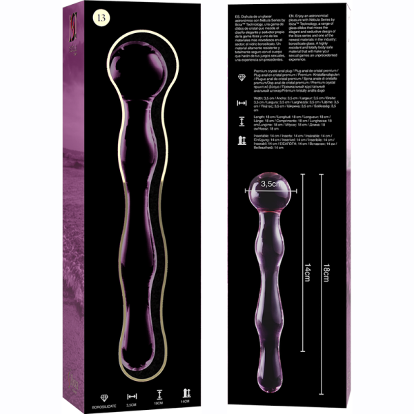 NEBULA SERIES BY IBIZA - MODELO 13 DILDO DE CRISTAL BOROSILICATO 18 X 3,5 CM ROSA - Imagen 5