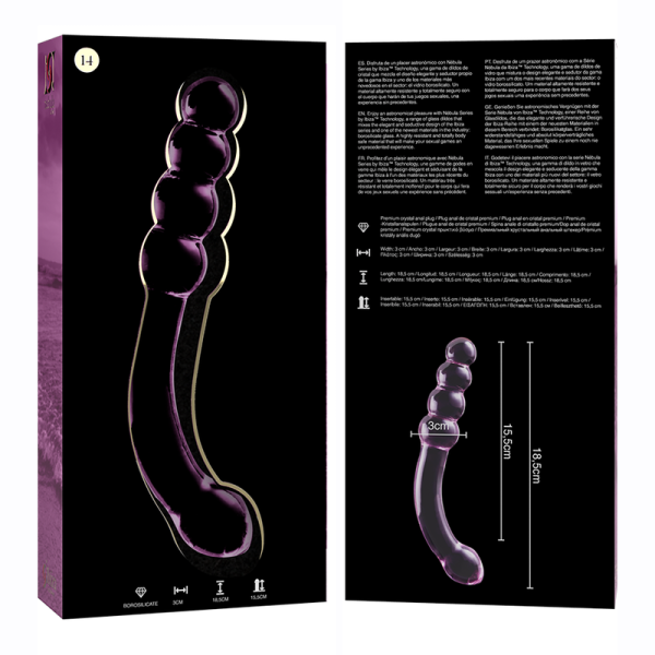 NEBULA SERIES BY IBIZA - MODELO 14 DILDO DE CRISTAL BOROSILICATO 18,5 X 3 CM ROSA - Imagen 5