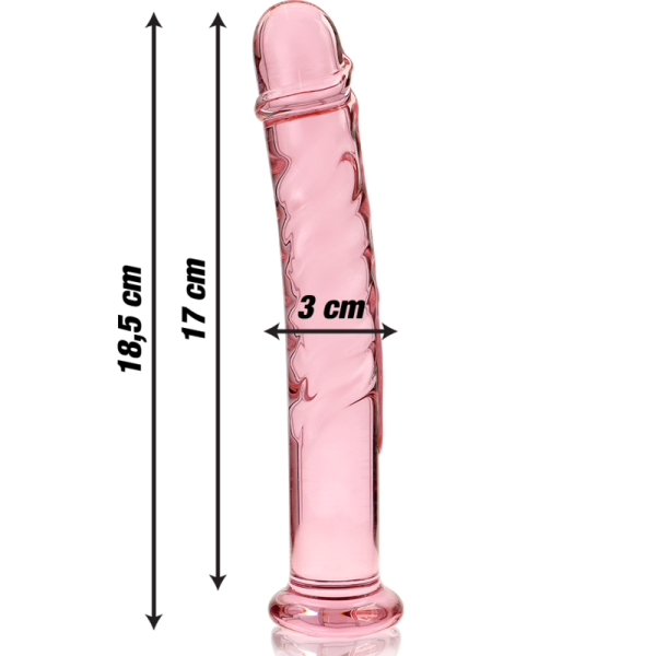 NEBULA SERIES BY IBIZA - MODELO 16 DILDO DE CRISTAL BOROSILICATO 18,5 X 3 CM ROSA - Imagen 4