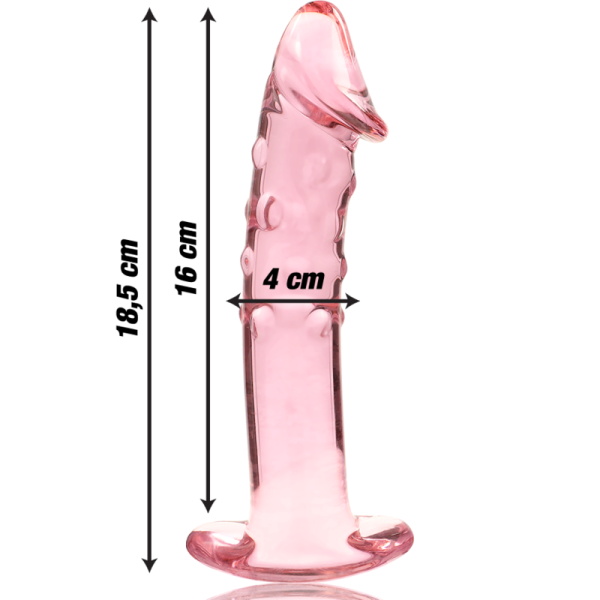 NEBULA SERIES BY IBIZA - MODELO 19 DILDO DE CRISTAL BOROSILICATO 18,5 X 4 CM ROSA - Imagen 4