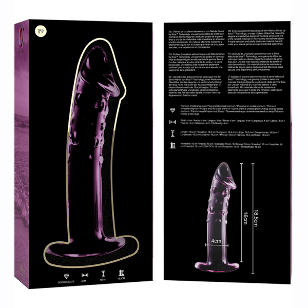 NEBULA SERIES BY IBIZA - MODELO 19 DILDO DE CRISTAL BOROSILICATO 18,5 X 4 CM ROSA - Imagen 5