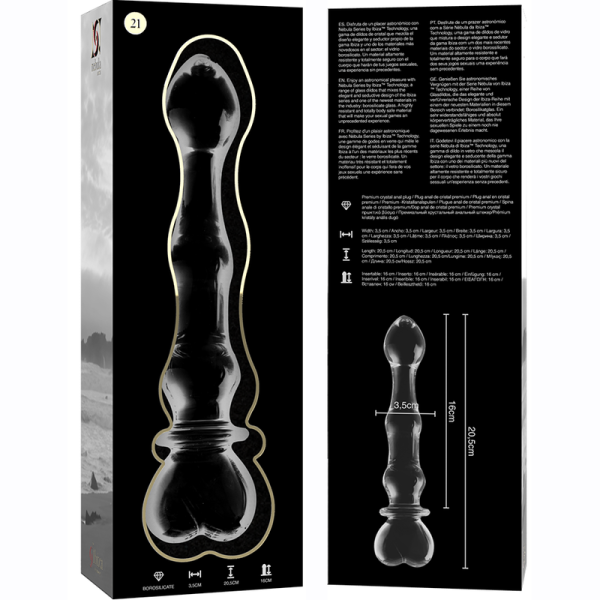 SERIE NEBULA DE IBIZA - MODELO 21 DILDO DE CRISTAL BOROSILICATO 20,5 X 3,5 CM - Imagen 5