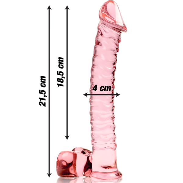 NEBULA SERIES BY IBIZA - MODELO 23 DILDO DE CRISTAL BOROSILICATO 21,5 X 4 CM ROSA - Imagen 4