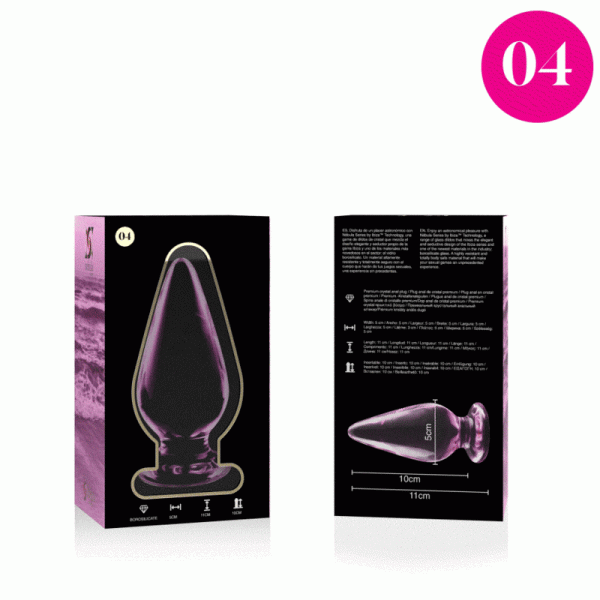 SERIE NEBULA BY IBIZA - PLUG ANAL MODELO 4 CRISTAL BOROSILICATO 11 X 5 CM ROSA