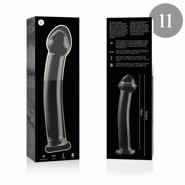 SERIE NEBULA DE IBIZA - MODELO 11 DILDO DE CRISTAL BOROSILICATO 16 X 3 CM