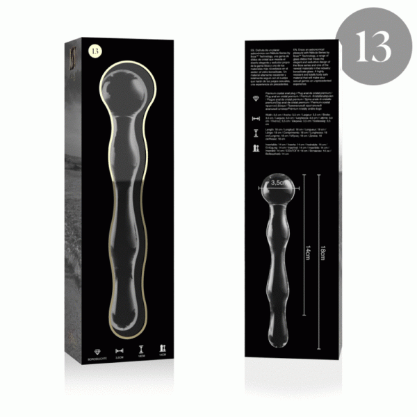 NEBULA SERIES BY IBIZA - MODELO 13 DILDO DE CRISTAL BOROSILICATO 18 X 3,5 CM