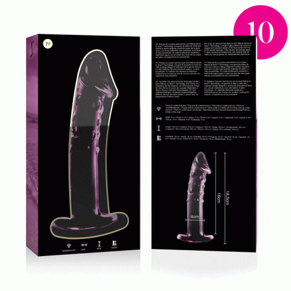 NEBULA SERIES BY IBIZA - MODELO 19 DILDO DE CRISTAL BOROSILICATO 18,5 X 4 CM ROSA