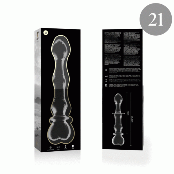 SERIE NEBULA DE IBIZA - MODELO 21 DILDO DE CRISTAL BOROSILICATO 20,5 X 3,5 CM