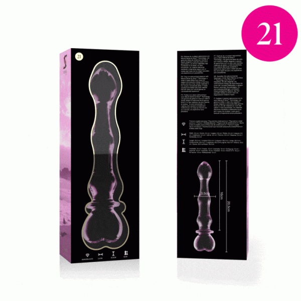 NEBULA SERIES BY IBIZA - MODELO 21 DILDO DE CRISTAL BOROSILICATO 20,5 X 3,5 CM ROSA