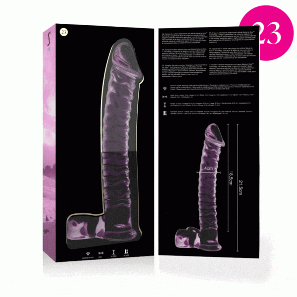 NEBULA SERIES BY IBIZA - MODELO 23 DILDO DE CRISTAL BOROSILICATO 21,5 X 4 CM ROSA