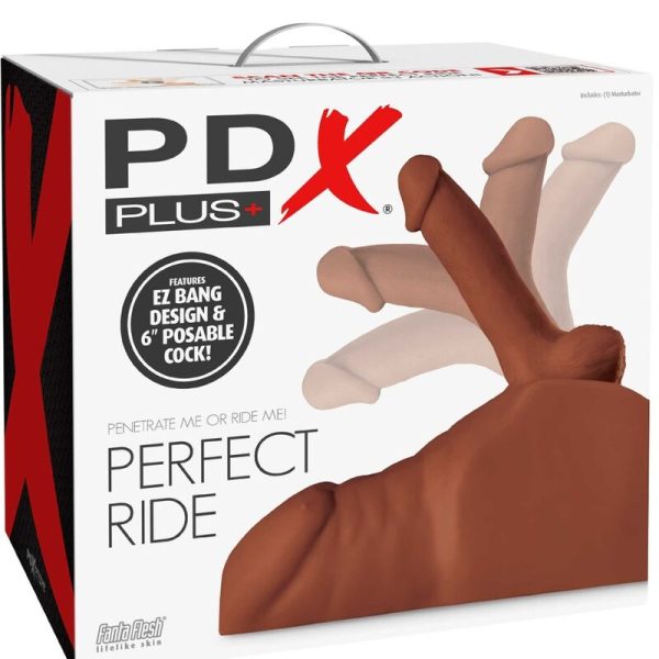 PDX PLUS - MASTURBADOR DE PENE Y ANO BROWN PERFECT RIDE - Imagen 6