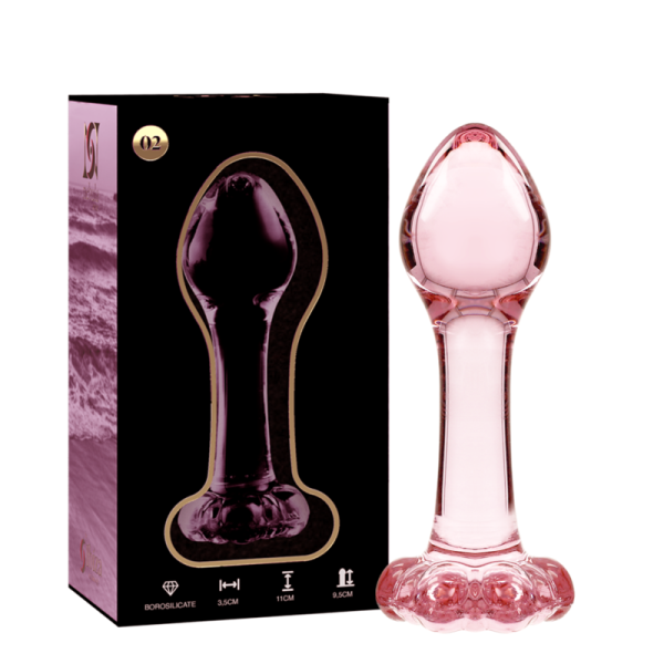 SERIE NEBULA BY IBIZA - MODELO 2 PLUG ANAL CRISTAL BOROSILICATO 11 X 3,5 CM ROSA - Imagen 2