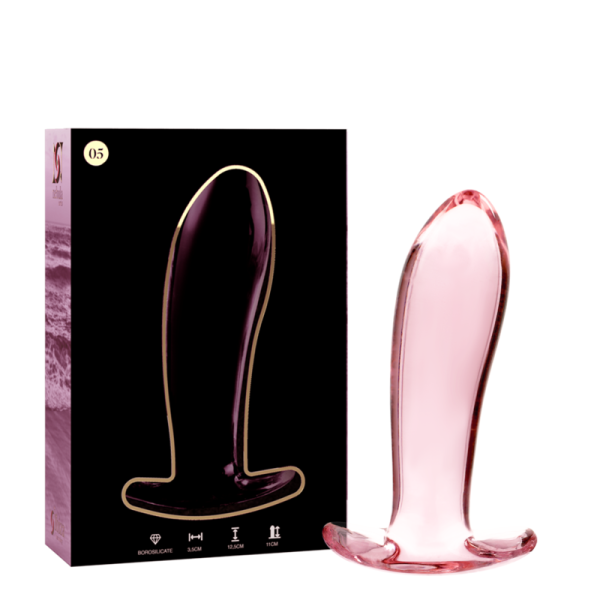 SERIE NEBULA BY IBIZA - PLUG ANAL MODELO 5 CRISTAL BOROSILICATO 12,5 X 3,5 CM ROSA - Imagen 2