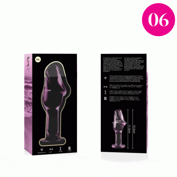 SERIE NEBULA BY IBIZA - PLUG ANAL MODELO 6 CRISTAL BOROSILICATO 12,5 X 4 CM ROSA