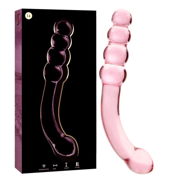 NEBULA SERIES BY IBIZA - MODELO 14 DILDO DE CRISTAL BOROSILICATO 18,5 X 3 CM ROSA - Imagen 2