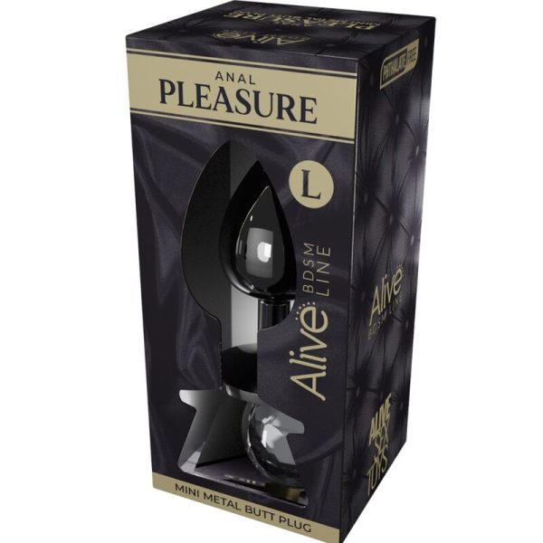 ALIVE - MINI PLUG PLACER ANAL NEGRO METAL TALLA L - Imagen 2