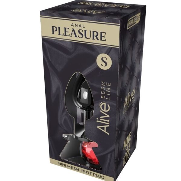 ALIVE - MINI PLUG PLACER ANAL ROJO METAL TALLA S - Imagen 2