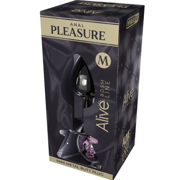 ALIVE - MINI PLUG PLACER ANAL METAL ROSA TALLA M - Imagen 2