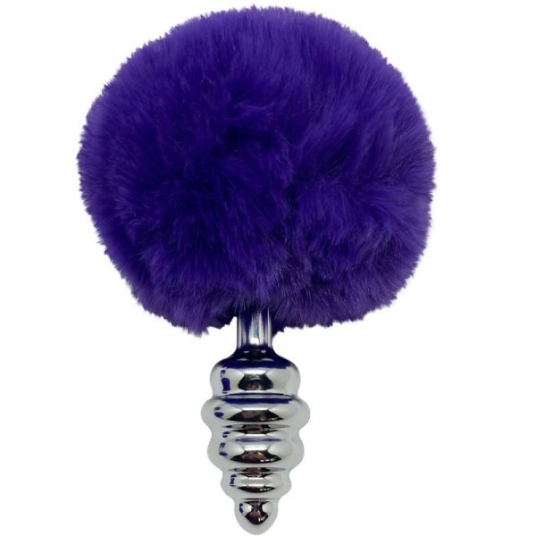 ALIVE - PLUG DE PLACER ANAL ESPIRAL METAL FLUFFY VIOLETA OSCURO TALLA L - Imagen 2