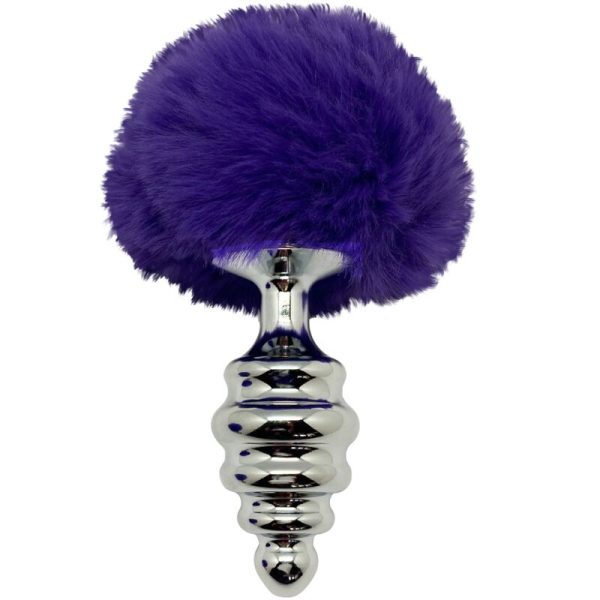 ALIVE - PLUG DE PLACER ANAL ESPIRAL METAL FLUFFY VIOLETA OSCURO TALLA L - Imagen 3