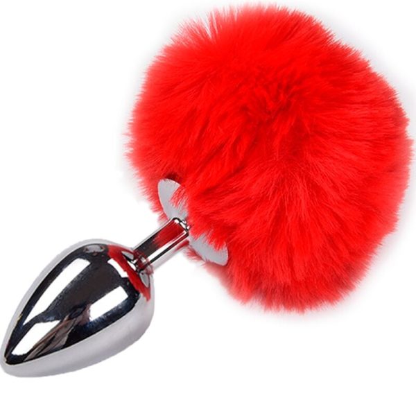 ALIVE - PLUG DE PLACER ANAL LISO METAL FLUFFY ROJO TALLA L