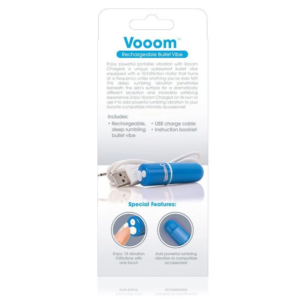 GRITAR CON BALA VIBRADORA RECARGABLE VOOOM AZUL - Imagen 4