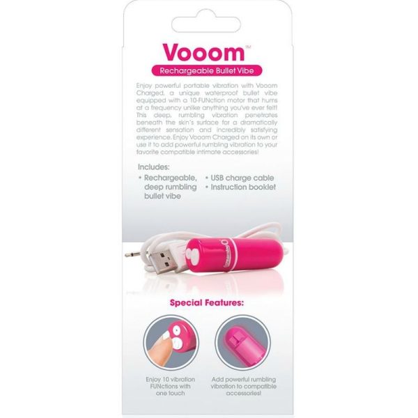 GRITANDO CON BALA VIBRANTE RECARGABLE ROSA VOOOM - Imagen 3