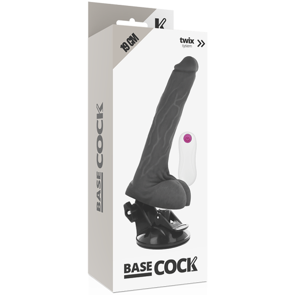 BASECOCK - VIBRADOR REMOTO REALISTA NEGRO 19 CM NEGRO TALLA 1 - Imagen 3