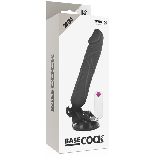 BASECOCK - VIBRADOR REMOTO REALISTA NEGRO 20 CM NEGRO TALLA 1 - Imagen 3