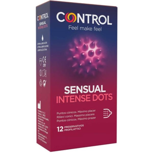 CONDONES CONTROL SPIKE CON PUNTAS CÓNICAS 12 UNIDADES