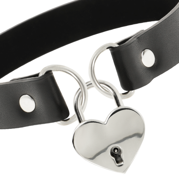 COQUETTE CHIC DESIRE - COLLAR DE PIEL VEGANA CORAZÓN ACCESORIO CON LLAVE - Imagen 4