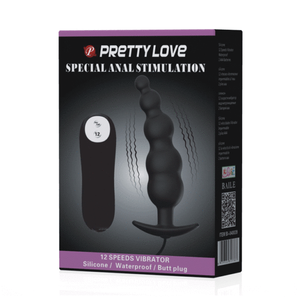 PRETTY LOVE PLUG ANAL SILICONA ESTIMULACION EXTRA Y 12 MODOS VIBRACION - NEGRO - Image 8