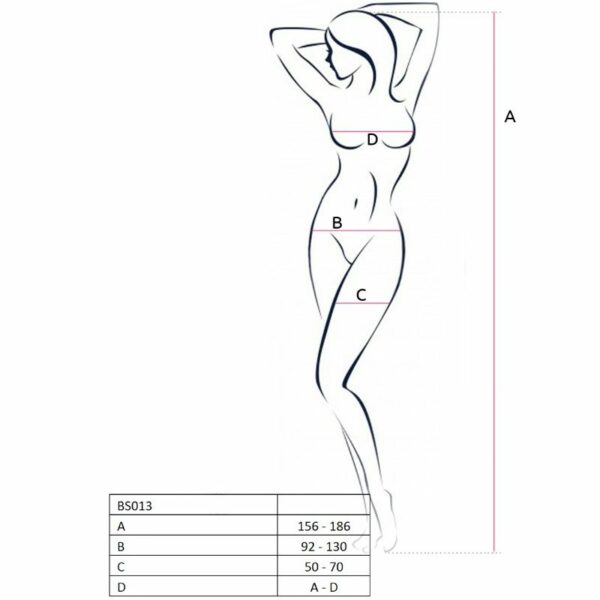 PASSION WOMAN BS013 BODYSTOCKING RED ONE SIZE - Image 2
