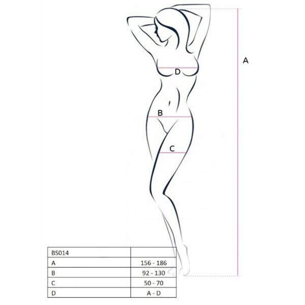 PASSION WOMAN BS014 BODYSTOCKING BLACK ONE SIZE - Image 3
