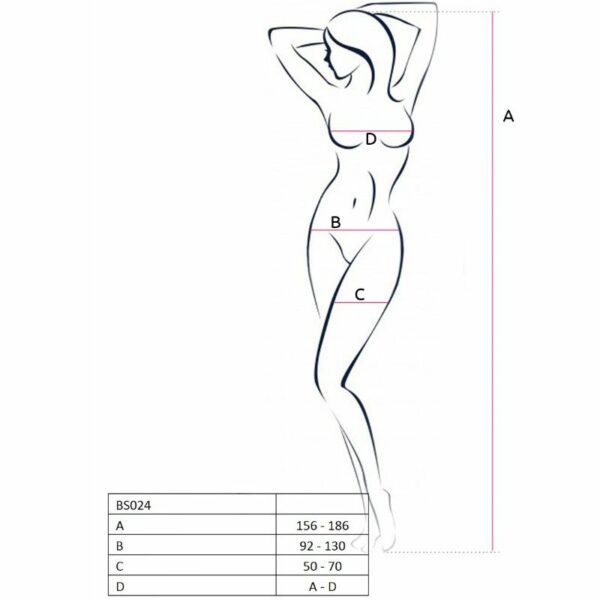 PASSION WOMAN BS024 BODYSTOCKING BLACK ONE SIZE - Image 3