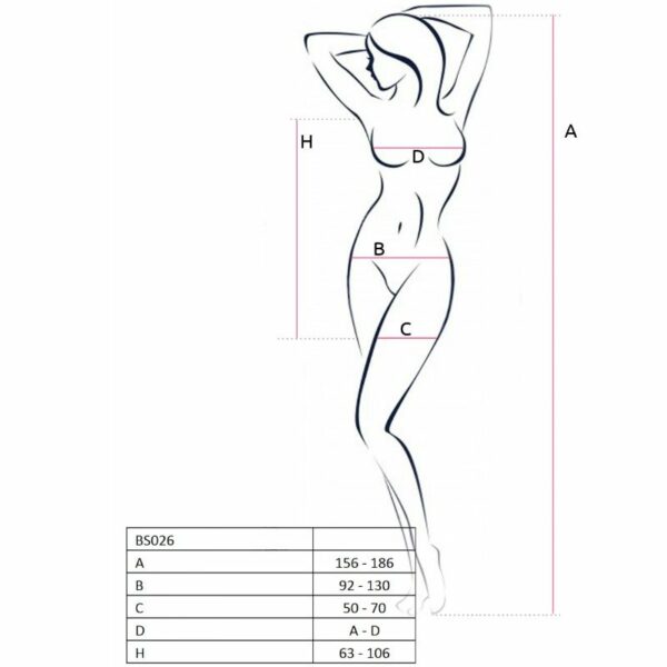 PASSION WOMAN BS026 VESTIDO DE BODYSTOCKING ESTILO BRANCO TAMANHO ÚNICO - Image 2