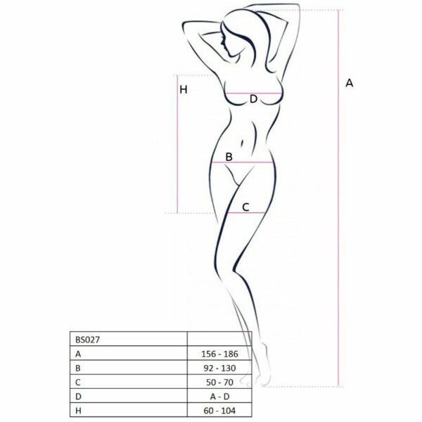 PASSION WOMAN BS027 BODYSTOCKING VESTIDO ESTILO BRANCO UM TAMANHO - Image 2