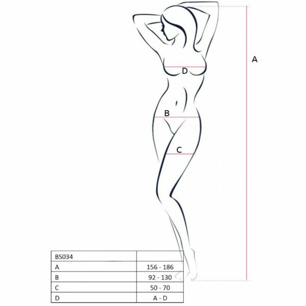 PASSION WOMAN BS034 BODYSTOCKING BLACK ONE SIZE - Image 3