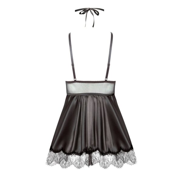 CAMISA DE NOITE E TANGA EVE PRETO BEAUTY NIGHT FASHION - Image 9