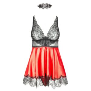 CAMISA DE NOITE E TANGA EVE VERMELHO BEAUTY NIGHT FASHION