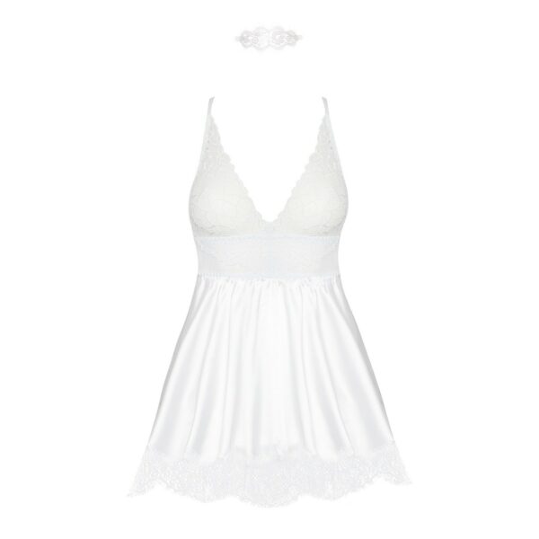 CAMISA DE NOITE E TANGA EVE BRANCO BEAUTY NIGHT FASHION - Image 6