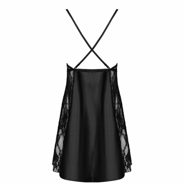 CAMISA DE NOITE E TANGA DELIGHT PRETA BEAUTY NIGHT FASHION - Image 8