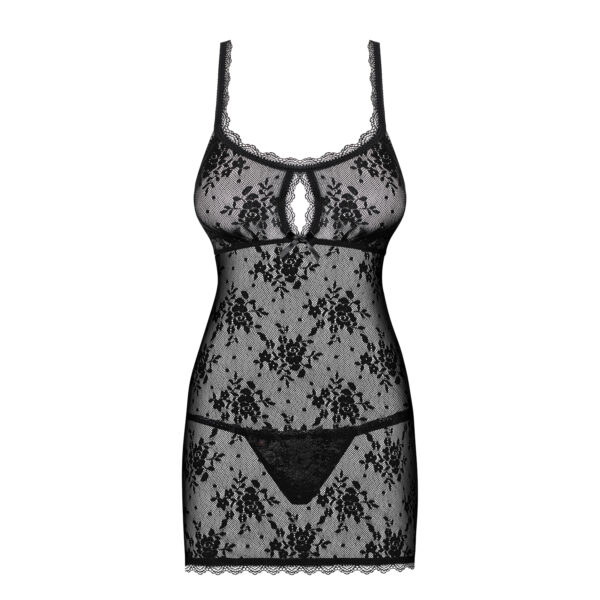 CAMISA DE NOITE E TANGA BEHINDY OBSESSIVE PRETA - Image 4