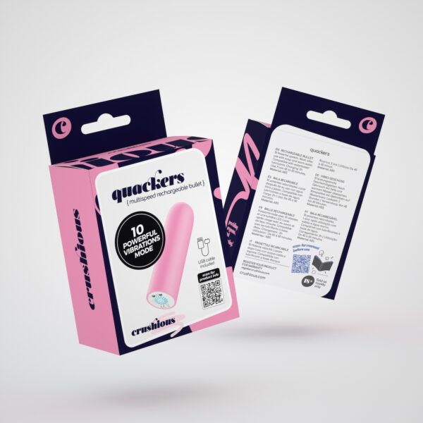 QUACKERS BALA VIBRATÓRIA RECARREGÁVEL POR USB ROSA CRUSHIOUS - Image 8
