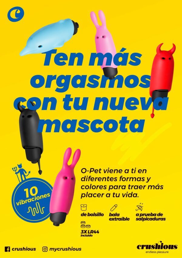O-PET DIABO COM BALA DE 10 VIBRAÇÕES VERMELHO CRUSHIOUS - Image 11