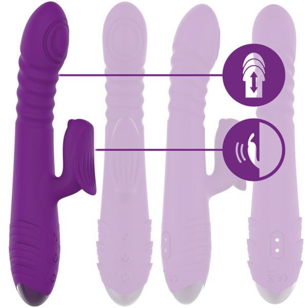 INTENSO - VIBRADOR RECARREGÁVEL MULTIFUNÇÃO IGGY PARA CIMA E PARA BAIXO COM ESTIMULADOR CLITÓRICO ROXO - Image 3