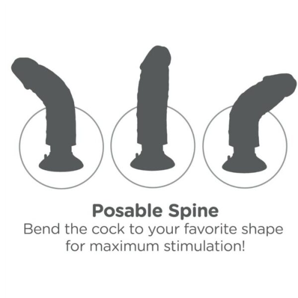 KING COCK 25,5 CM VIBRADOR COM BOLAS CASTANHO - Image 5