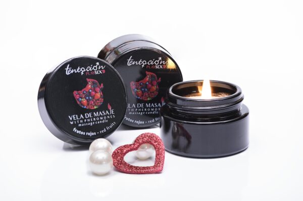 VELA COM FEROMONAS AROMA FRUTOS VERMELHOS 20ML TENTACIÓN PLAY SEX