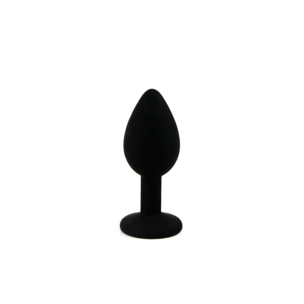 PLUG ANAL DE SILICONE PEQUENO COM JOIA PRETO CANDY LUST - Image 2